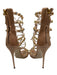 Giuseppe Collection Shoe Size 39.5 Blush Beige Leather & Textile Crystal Sandals Blush Beige / 39.5