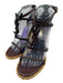 Saint Laurent Shoe Size 39.5 Brown & Beige Leather & Straw Ankle Strap Sandals Brown & Beige / 39.5