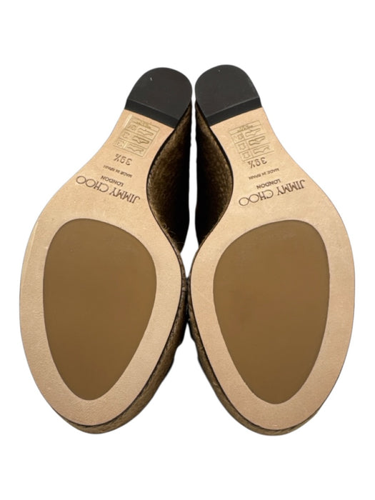 Jimmy Choo Shoe Size 39.5 Black & Beige Leather Suede open toe cage Sandals Black & Beige / 39.5