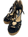 Jimmy Choo Shoe Size 39.5 Black & Beige Leather Suede open toe cage Sandals Black & Beige / 39.5