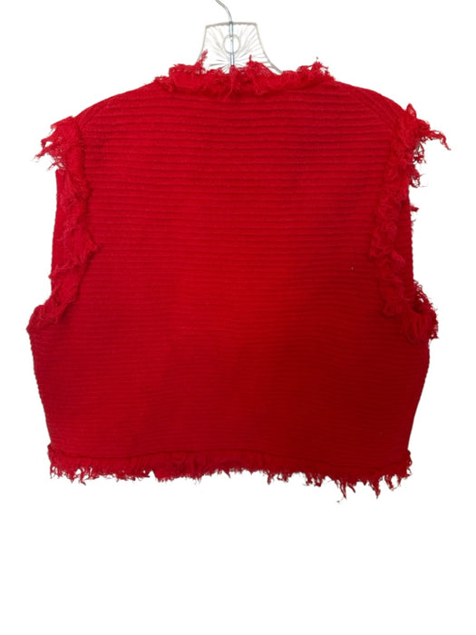 J. Crew Size L Red Cotton Blend Fringe Sleeveless Knit Mini Skirt Set Red / L