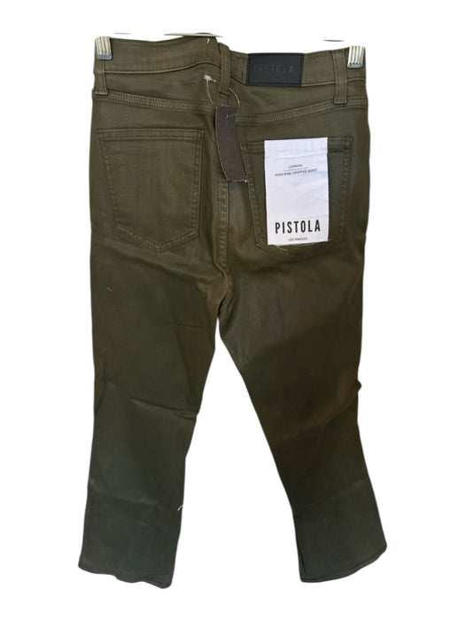 Pistola Size 29 Olive Green Coated Canvas High Waist Bootcut Pants Olive Green / 29