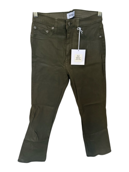 Pistola Size 29 Olive Green Coated Canvas High Waist Bootcut Pants Olive Green / 29