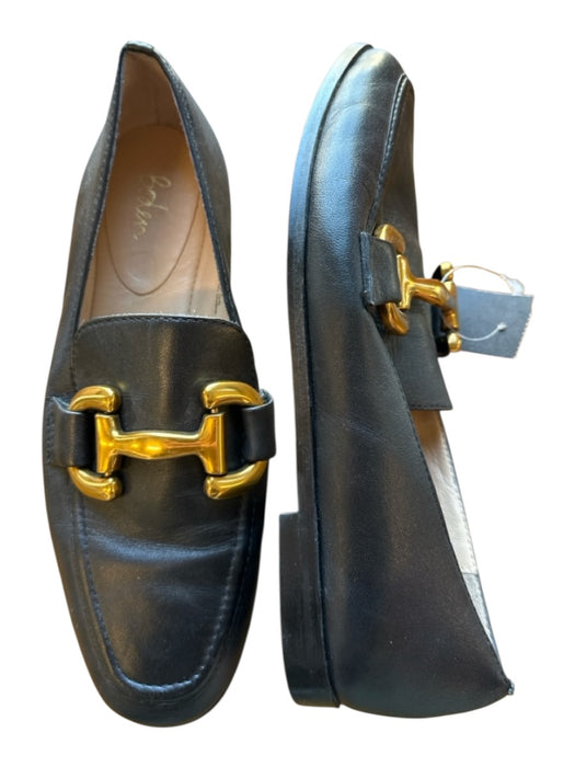 Boden Shoe Size 8 Black & Gold Leather Horsebit Loafers Black & Gold / 8