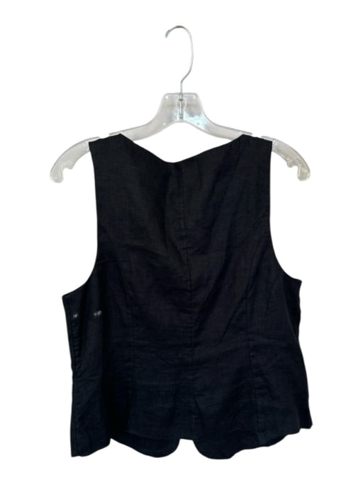 J. Crew Size 12 Black Linen Sleeveless Buttons Top Black / 12