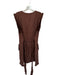 J. Crew Size XL Brown & Gold Linen Sleeveless Raw Hem Button Down Belted Dress Brown & Gold / XL