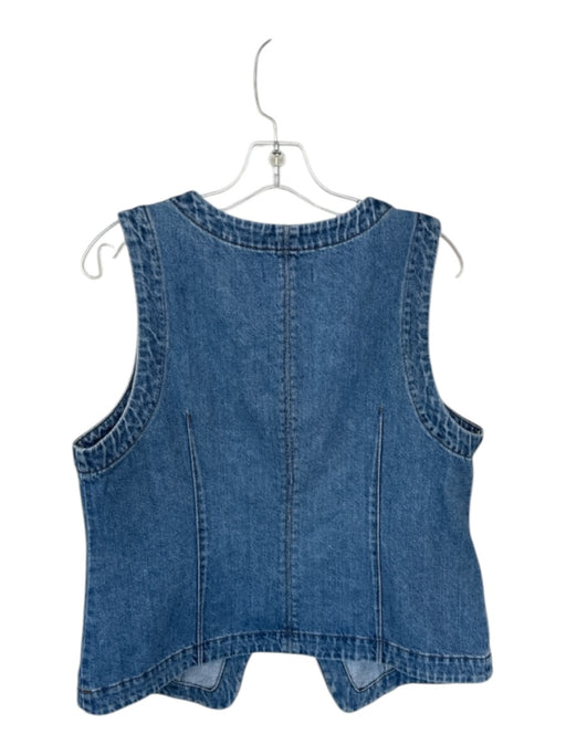 Madewell Size 14 Med Light Wash Cotton Sleeveless Button Down Denim Top Med Light Wash / 14