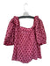 Ophelia & Indigo Size L Pink & Red Cotton Long Balloon Sleeve Flowers Top Pink & Red / L