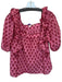 Ophelia & Indigo Size L Pink & Red Cotton Long Balloon Sleeve Flowers Top Pink & Red / L