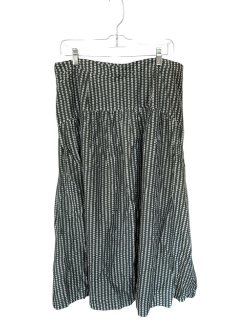 Mint Velvet Size 12 Green & Gray Polyester Side Zip Polka Dot Pleat Detail Skirt Green & Gray / 12