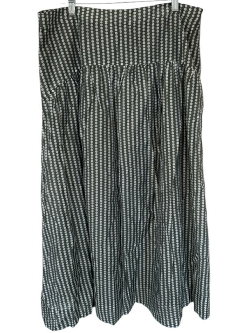 Mint Velvet Size 12 Green & Gray Polyester Side Zip Polka Dot Pleat Detail Skirt Green & Gray / 12