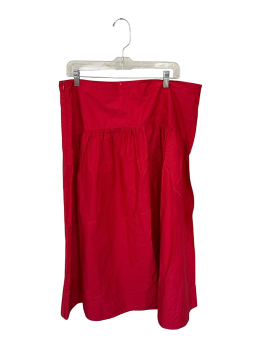 Mint Velvet Size 14 Red Cotton Side Zip Waist band Maxi Skirt Red / 14