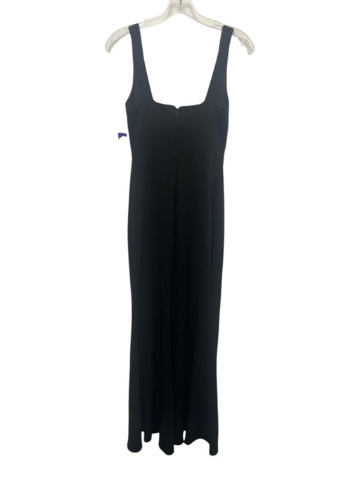 BHLDN Size 4 Black Polyester Blend Sleeveless Square Neck Front Slit Gown Black / 4
