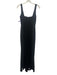 BHLDN Size 4 Black Polyester Blend Sleeveless Square Neck Front Slit Gown Black / 4