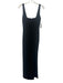BHLDN Size 4 Black Polyester Blend Sleeveless Square Neck Front Slit Gown Black / 4