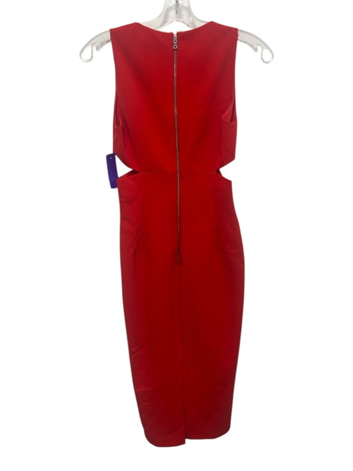 Alice + Olivia Size Est S Red Acetate Blend Sleeveless V Neck Cutout Dress Red / Est S