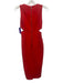 Alice + Olivia Size Est S Red Acetate Blend Sleeveless V Neck Cutout Dress Red / Est S