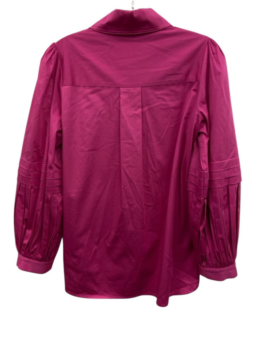 Emily McCarthy Size XS Hot pink Cotton Blend Long Balloon Sleeve Button Up Top Hot pink / XS