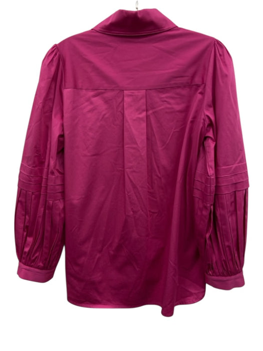 Emily McCarthy Size XS Hot pink Cotton Blend Long Balloon Sleeve Button Up Top Hot pink / XS