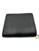 Coach Black Pebble Leather Zip Close Button Close Logo Wallets Black