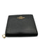 Coach Black Pebble Leather Zip Close Button Close Logo Wallets Black