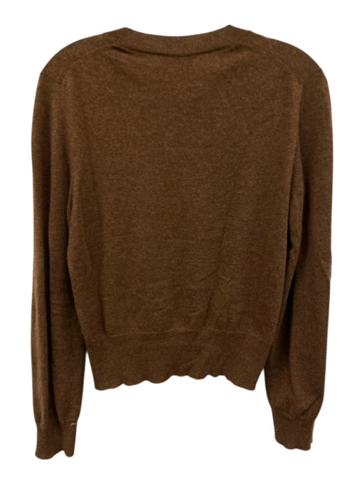 Margaret Howell Size 10 Brown Cashmere & Cotton Long Sleeve Crew Neck Sweater Brown / 10