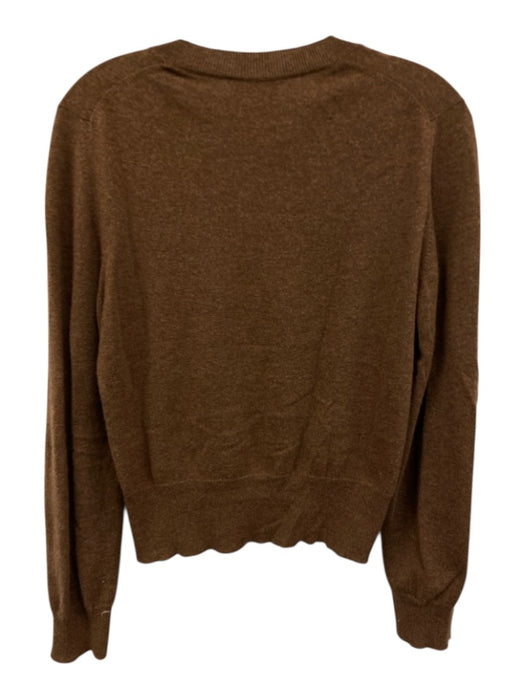 Margaret Howell Size 10 Brown Cashmere & Cotton Long Sleeve Crew Neck Sweater Brown / 10