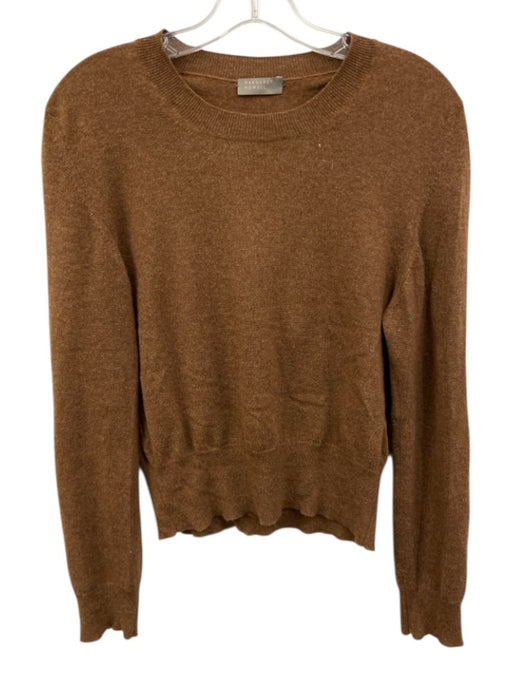 Margaret Howell Size 10 Brown Cashmere & Cotton Long Sleeve Crew Neck Sweater Brown / 10