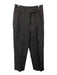 Margaret Howell Size 10 Black Linen Side Zip Pleat Slim Straight Trouser Pants Black / 10