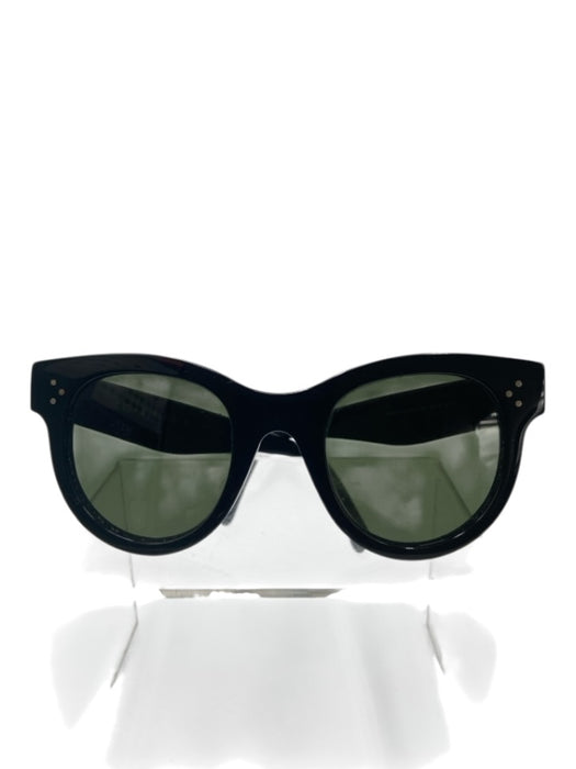 Celine Black Acetate Rectangle Tinted Lens Sunglasses Black