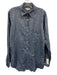 Ann Mashburn Size L Blue Cotton & Linen Chambray Long Sleeve Buttons Collar Top Blue / L