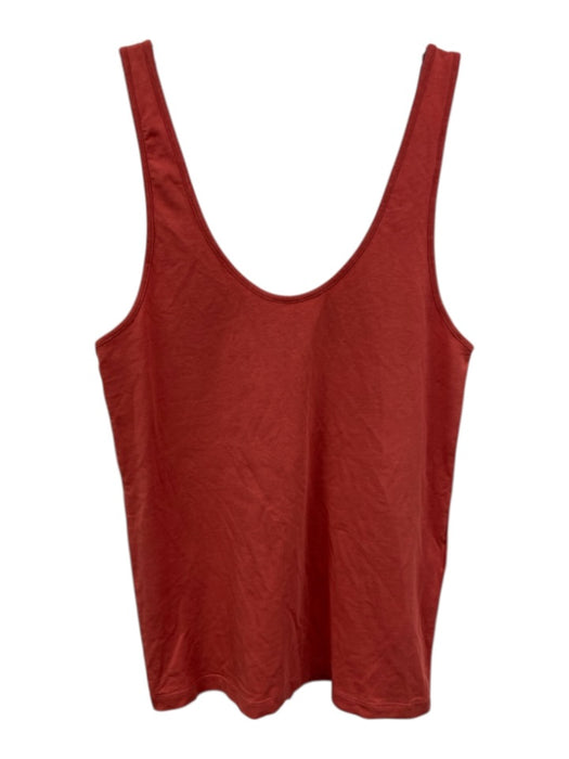Another Tomorrow Size S Pink Red Cotton & Lyocell Sleeveless Scoop Neck Tank Top Pink Red / S