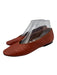 Le Monde Beryl Shoe Size 38 Rust Orange Leather Squarish Toe Slipper Flats Rust Orange / 38