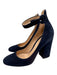 Gianvito Rossi Shoe Size 38.5 Navy Blue Suede leather Ankle Buckle Pumps Navy Blue / 38.5