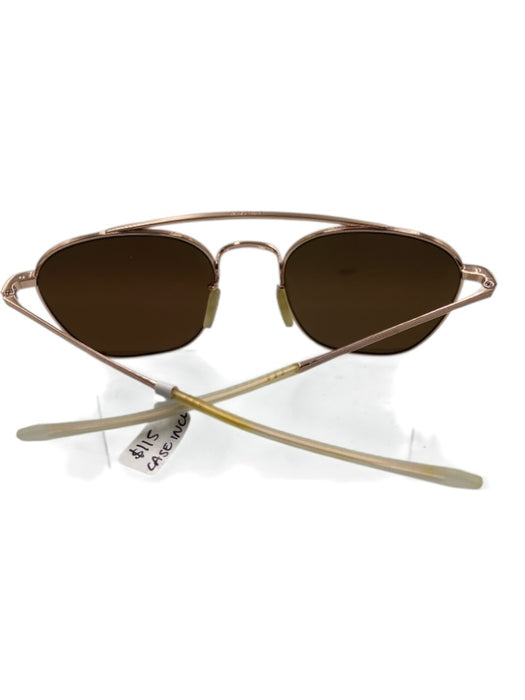 Krewe Rose Gold & Blue Aviator Mirror Lens Flat Top Sunglasses Rose Gold & Blue