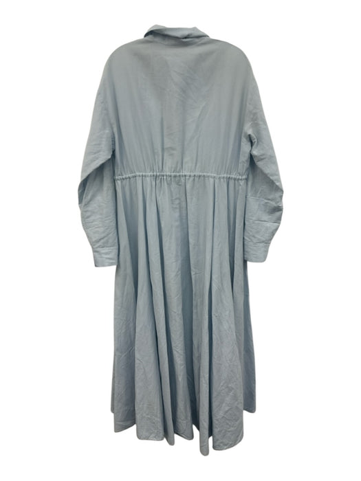 Brock Collection Size 6 Light Blue Cotton & Linen Long Sleeve Button Front Dress Light Blue / 6