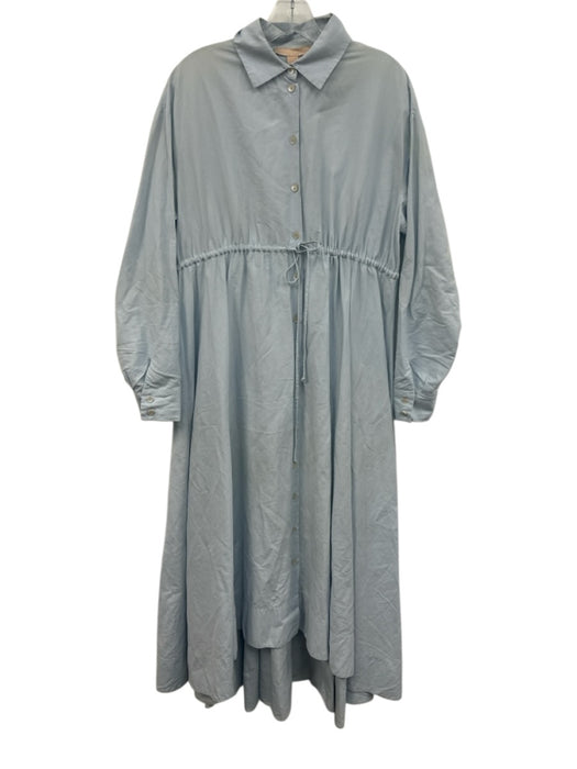 Brock Collection Size 6 Light Blue Cotton & Linen Long Sleeve Button Front Dress Light Blue / 6