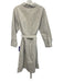 MHL. Size S Cream White & Navy Blue Cotton Striped Long Sleeve Collared Dress Cream White & Navy Blue / S