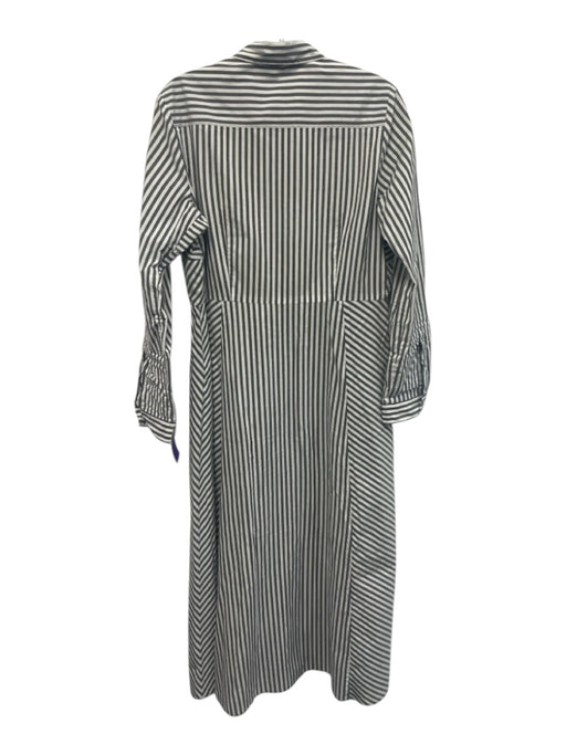Marella Size Est S White & Gray Missing Fabric Tag Striped Long Sleeve Dress White & Gray / Est S