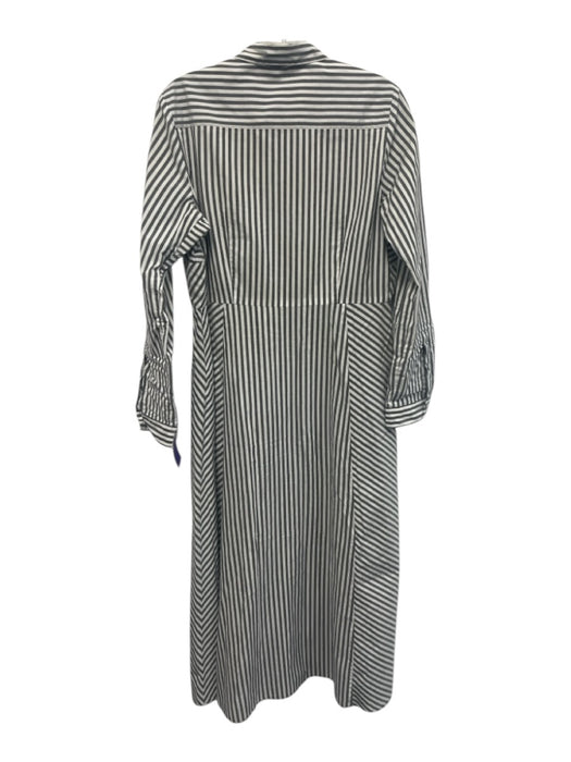 Marella Size Est S White & Gray Missing Fabric Tag Striped Long Sleeve Dress White & Gray / Est S