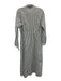 Marella Size Est S White & Gray Missing Fabric Tag Striped Long Sleeve Dress White & Gray / Est S
