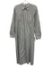 Marella Size Est S White & Gray Missing Fabric Tag Striped Long Sleeve Dress White & Gray / Est S