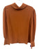 Chloe Size 38 Clay Orange Silk Long Sleeve Turtleneck Button Back Top Clay Orange / 38