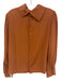 Chloe Size 38 Clay Orange Silk Long Sleeve Turtleneck Button Back Top Clay Orange / 38