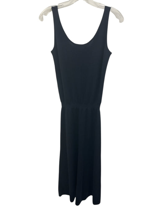 Chloe Size M Navy Blue Wool Knit Sleeveless Elastic Waistband U Neck Dress Navy Blue / M