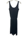 Chloe Size M Navy Blue Wool Knit Sleeveless Elastic Waistband U Neck Dress Navy Blue / M