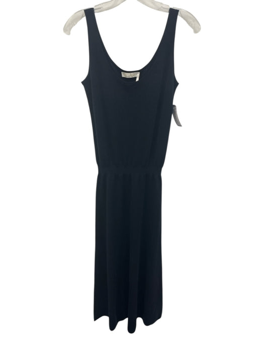 Chloe Size M Navy Blue Wool Knit Sleeveless Elastic Waistband U Neck Dress Navy Blue / M