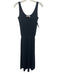 Chloe Size M Navy Blue Wool Knit Sleeveless Elastic Waistband U Neck Dress Navy Blue / M