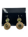 Michal Golan Gold Tone & Green Metal Abalone Circles Dangle Earrings Gold Tone & Green