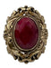 Nicky Butler Gold Tone & Red Metal Faceted Stone Corundum Solitaire Ring Gold Tone & Red